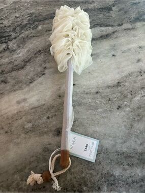 Haven Teak Pouf Wand - Cream new